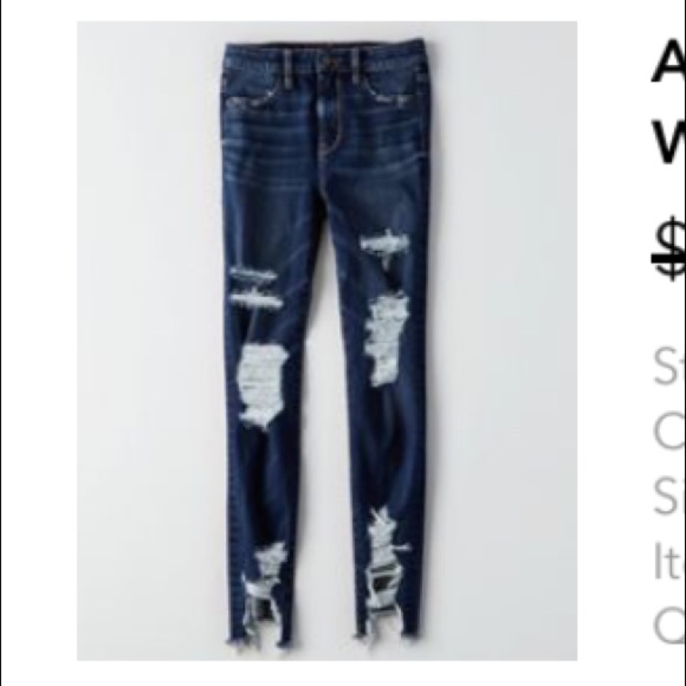 american eagle denim x super high waisted jegging